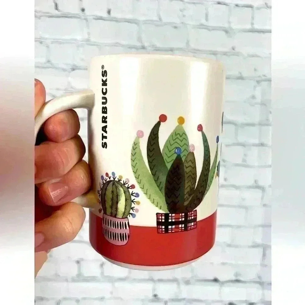 2017 Starbucks Cactus Lights‎ Succulent Holiday Christmas 12 Oz Mug Coffee tea